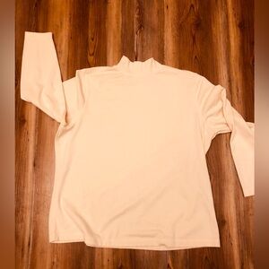 Butter yellow mock neck long sleeve top